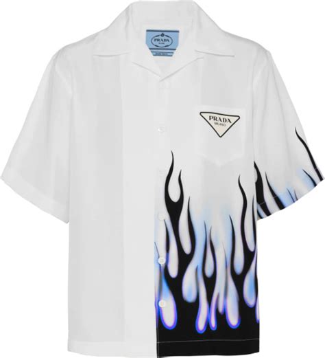 prada split flame shirt|Prada dress shirt long sleeve.